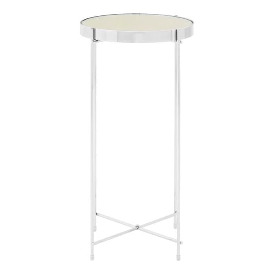 Alluras Tall Silver Glass Side Table With Chrome Frame_2