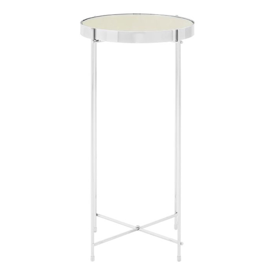 Alluras Tall Silver Glass Side Table With Chrome Frame_2