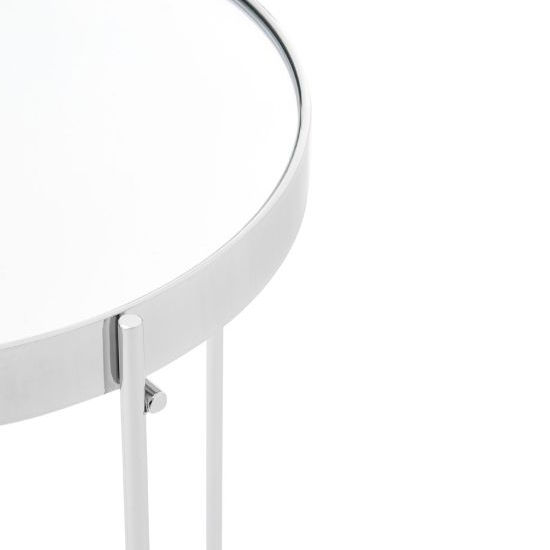 Alluras Tall Silver Glass Side Table With Chrome Frame_3
