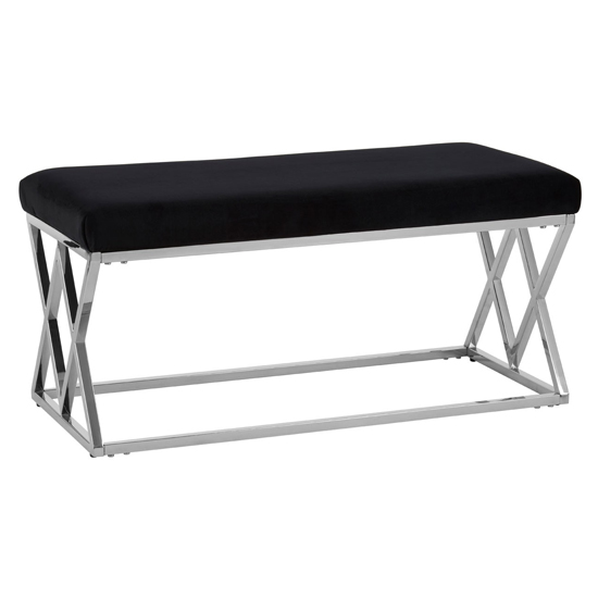 Alluras Velvet Upholstered Dining  Bench In Black