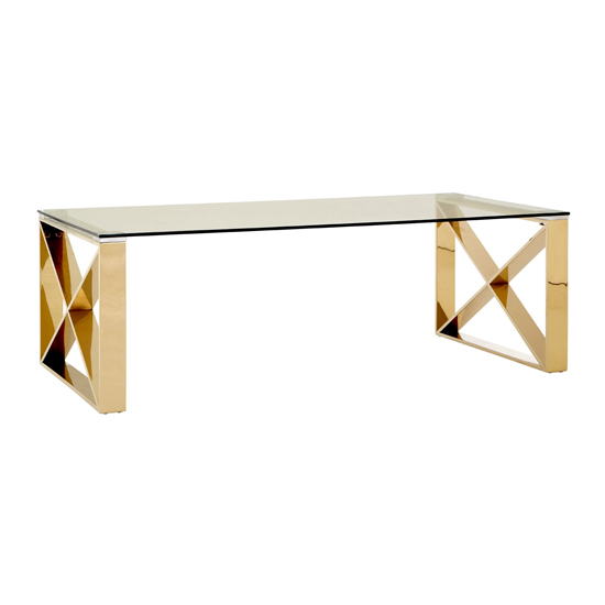 Allure Coffee Table With Champagne Gold Legs Furniture in Fashion