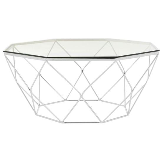 Alluras Coffee Table In Chrome With Tempered Glass Top