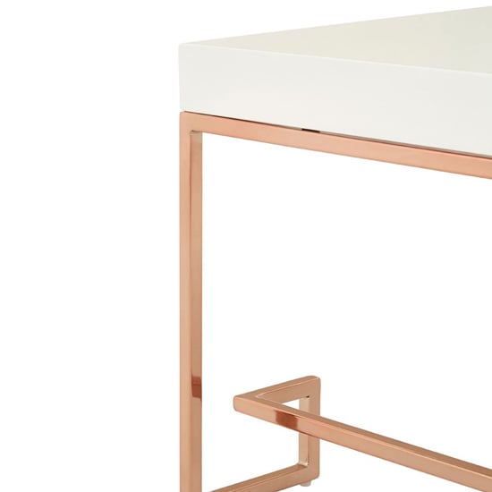 Alluras Coffee Table In Rose Gold With White Top   _5