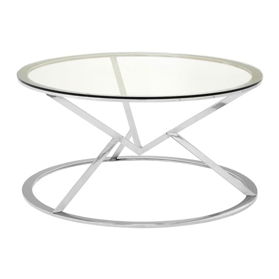 Alluras Corseted Round End Table In Silver     _2