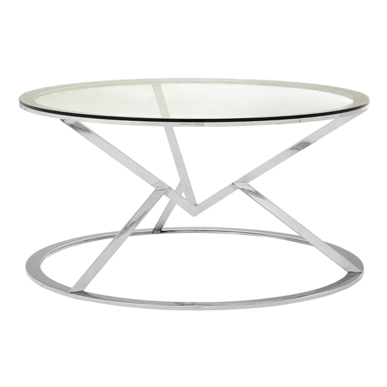 Photo of Alluras corseted round end table in silver