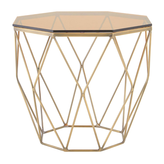 Alluras End Table With Brushed Bronze Base