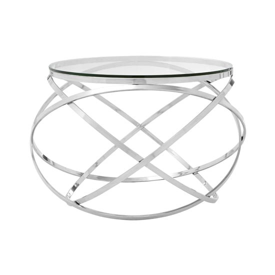 Alluras End Table In Silver With Clear Glass Top