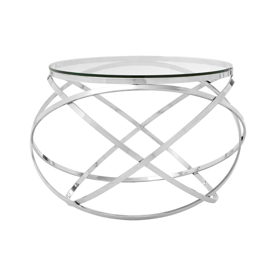 Alluras End Table In Silver With Clear Glass Top