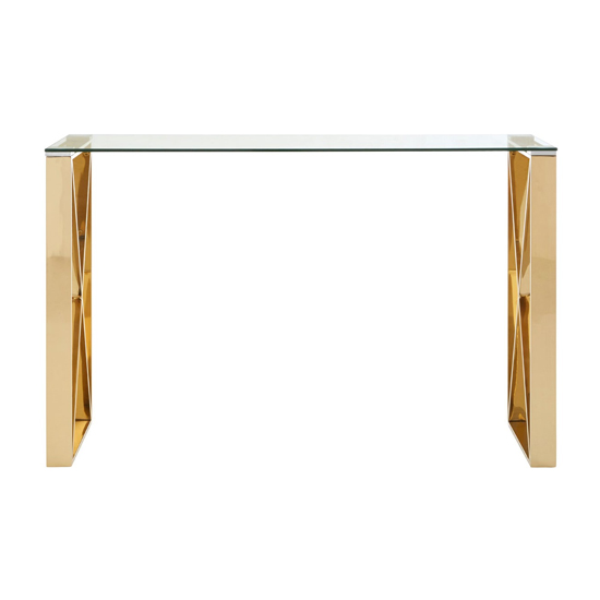 Allure Glass Console Table In Champagne Gold Furniture in Fashion