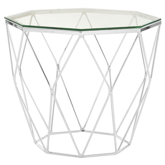 Alluras Glass End Table In Chrome Base