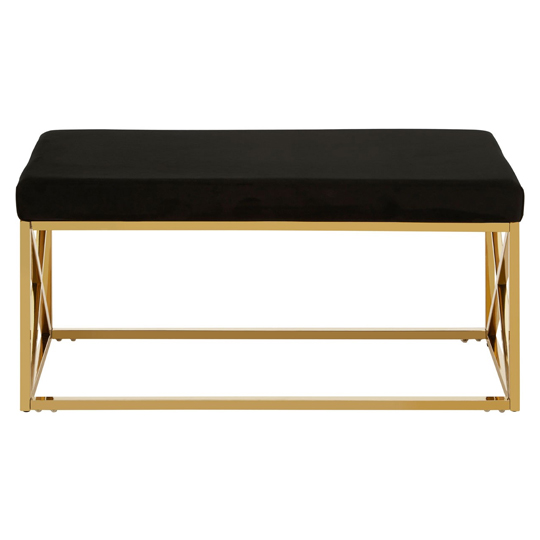 Alluras Velvet Bench Black Furniture in Fashion