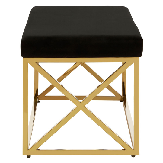 Alluras Velvet Bench Black Furniture in Fashion