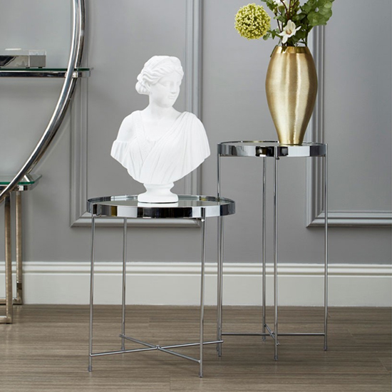 Alluras Low Side Table In Silver With Mirrored Top   _3