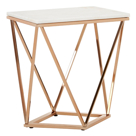 Alluras Rectangular End Table In Champagne      