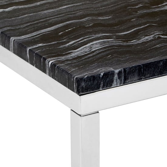 Alluras Square End Table With Black And White Marble Top  _2