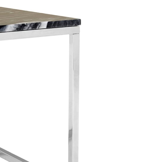 Alluras Square End Table With Black And White Marble Top  _3