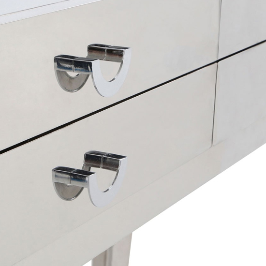 Alluras 4 Drawers Wooden Console Table In Silver_4