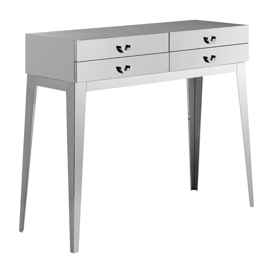 Photo of Alluras 4 drawers wooden console table in silver