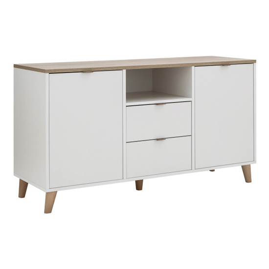 Aldeburgh Wooden Sideboard With 2 Doors 2 Drawers In White Oak_5