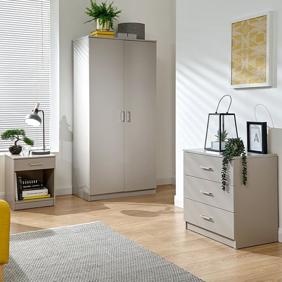 Product photograph of Probus Wooden 3pc Bedroom Furniture Set In Grey from Furniture in Fashion