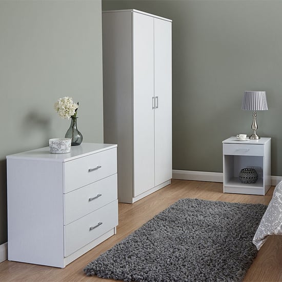 Product photograph of Probus Wooden 3pc Bedroom Furniture Set In White from Furniture in Fashion