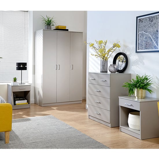 Photo of Probus wooden 4pc bedroom furniture set in grey