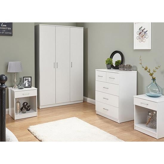 Product photograph of Probus Wooden Bedroom Furniture Set In White from Furniture in Fashion