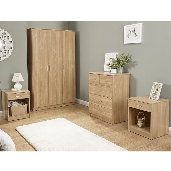 Read more about Probus wooden 4pc bedroom furniture set in oak