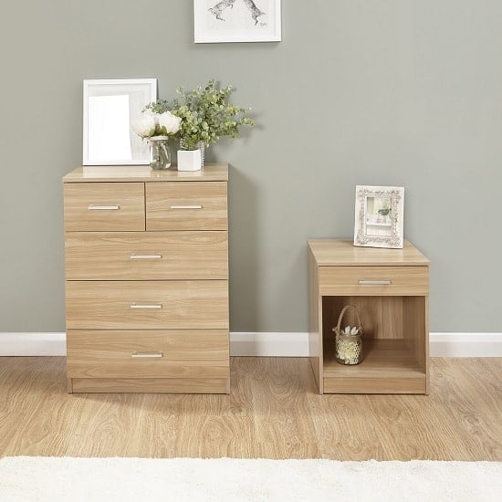 Probus Wooden 4Pc Bedroom Furniture Set In Oak_2