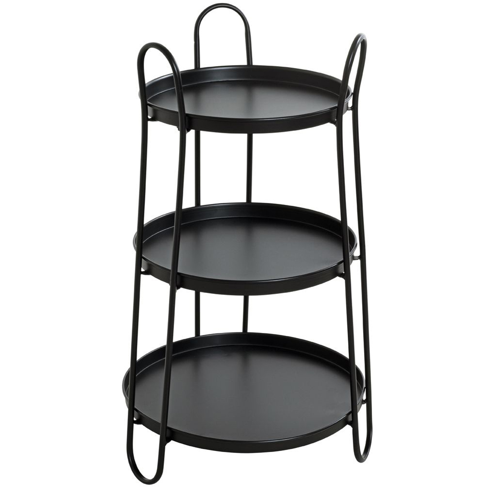 Almaty Metal End Table With 3 Shelves In Black