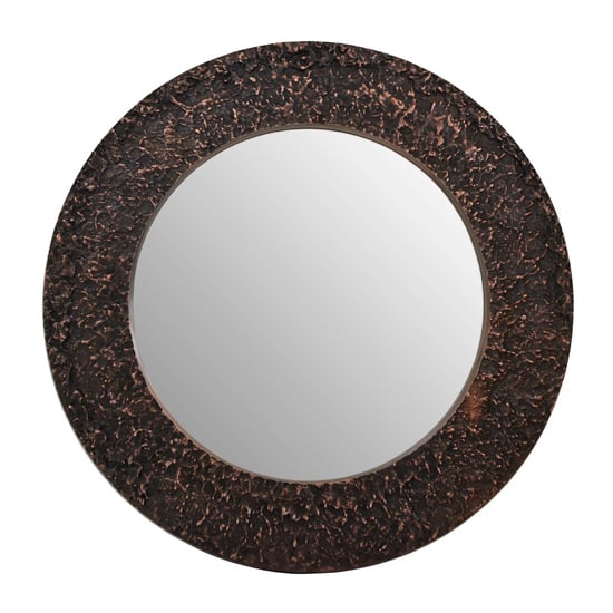 Almory Round Wall Bedroom Mirror In Copper Frame_2