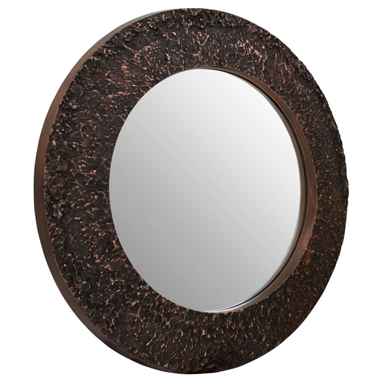 Almory Round Wall Bedroom Mirror In Copper Frame_3