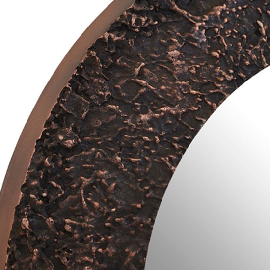 Almory Round Wall Bedroom Mirror In Copper Frame_4