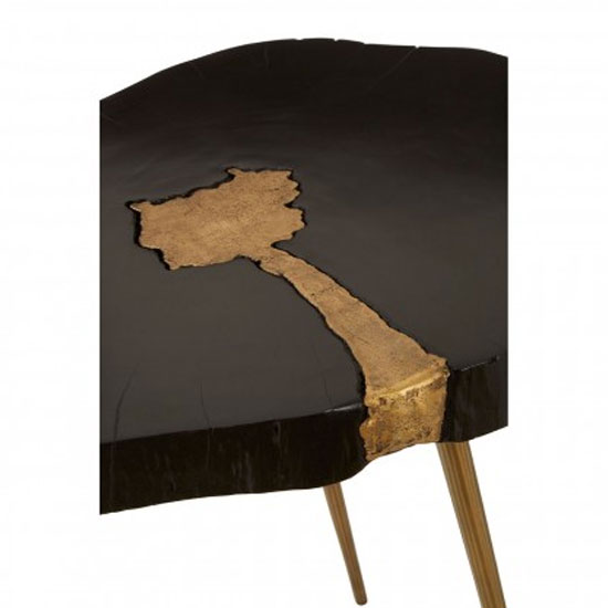 Almory Wooden Side Table In Black And Gold Furniture in Fashion