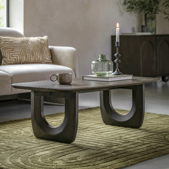 Alofi Mango Wood Coffee Table Rectangular In Walnut