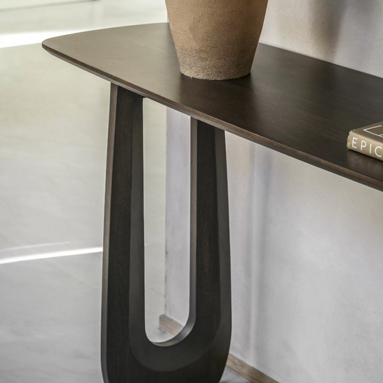 Alofi Wooden Rectangular Console Table In Walnut