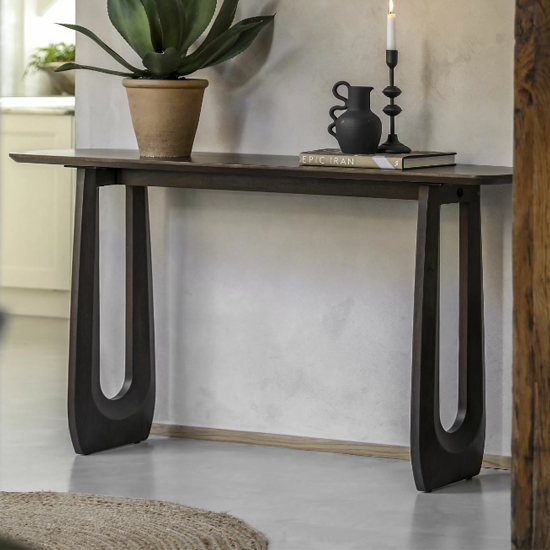 Read more about Alofi wooden rectangular console table in walnut