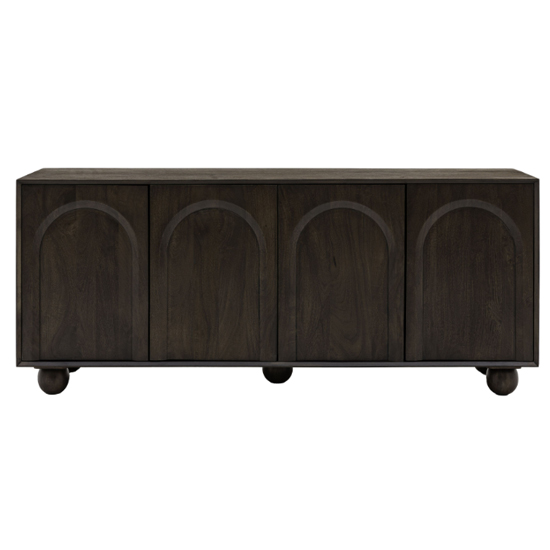 Alofi Mango Wood Sideboard With 4 Doors In Walnut