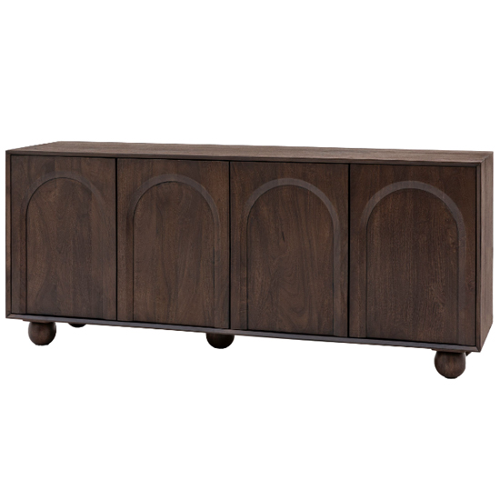 Alofi Mango Wood Sideboard With 4 Doors In Walnut