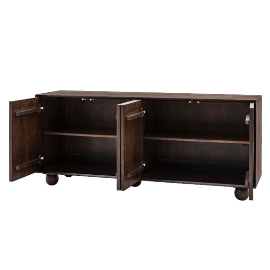 Alofi Mango Wood Sideboard With 4 Doors In Walnut