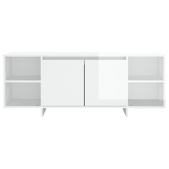 Aloha High Gloss TV Stand With 2 Doors In White_2