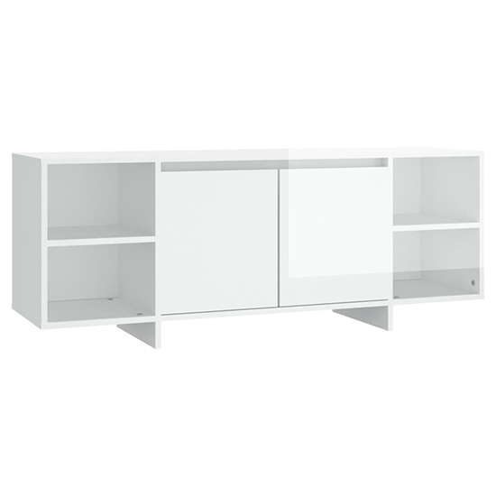 Aloha High Gloss TV Stand With 2 Doors In White_3