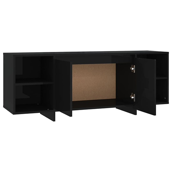Aloha Wooden TV Stand With 2 Doors In Black_4