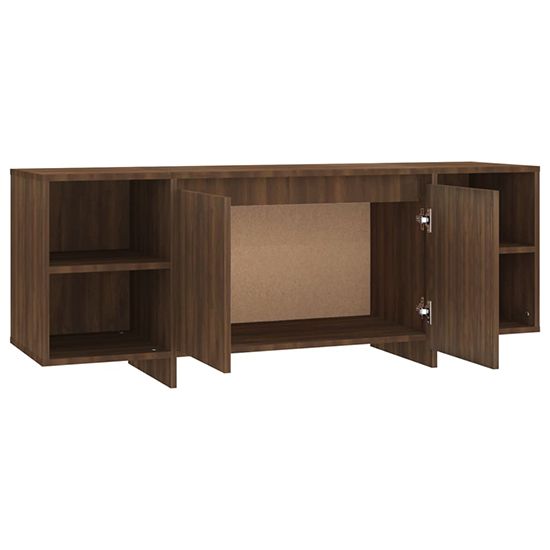Aloha Wooden TV Stand With 2 Doors In Brown Oak_3