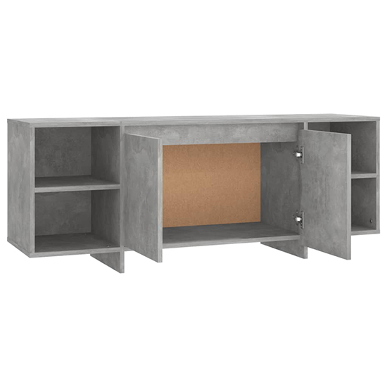 Aloha Wooden TV Stand With 2 Doors In Concrete Effect