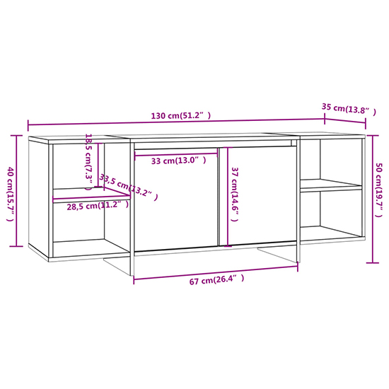 Aloha Wooden TV Stand With 2 Doors In Grey Sonoma Oak