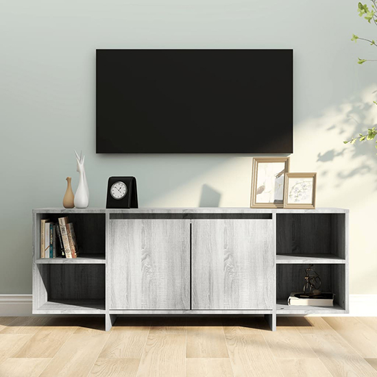 Aloha Wooden TV Stand With 2 Doors In Grey Sonoma Oak_1