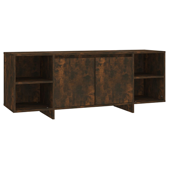 Aloha Wooden TV Stand With 2 Doors In Smoked Oak