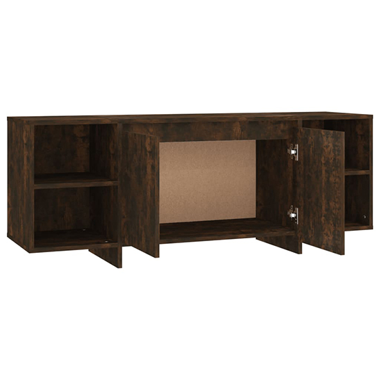 Aloha Wooden TV Stand With 2 Doors In Smoked Oak