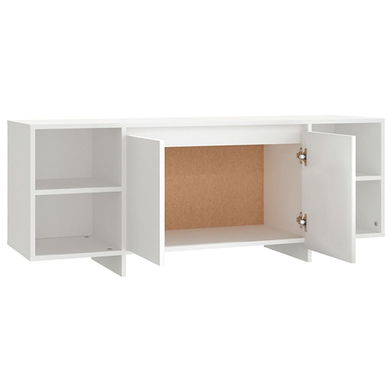 Aloha Wooden TV Stand With 2 Doors In White
